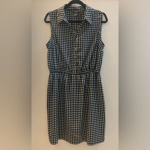 ALFANI - Black & white, sleeveless, checkered, shirt  dress.